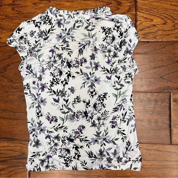 Karl Lagerfeld Paris floral ruffle top - Picture 2 of 5